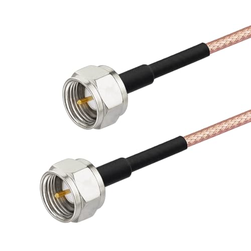 Image of Superbat TV Coax Cable, 6 inches Slim Coax 75 Ohm RG179 with F-Type Connectors for TV, Satellite & Antenna Cable 2-Pack