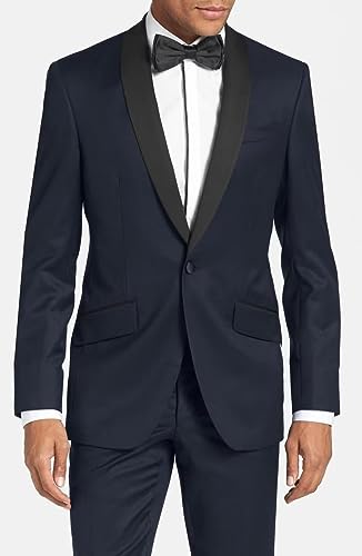 EMERAIDVLN Men 2 Piece Suits Slim Fit Tuxedo Wedding Prom Dinner One Button Shawl Lapel Jacket and Pants with Bow Tie3