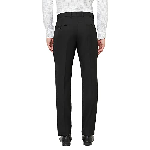 Image of Cantabil Solid Non Pleated Regular Fit Mid Rise Formal Trouser for Men | Formal Pants for Men | Formal Wear Regular Fit Trouser for Men (P-MTRF00044 Black)
