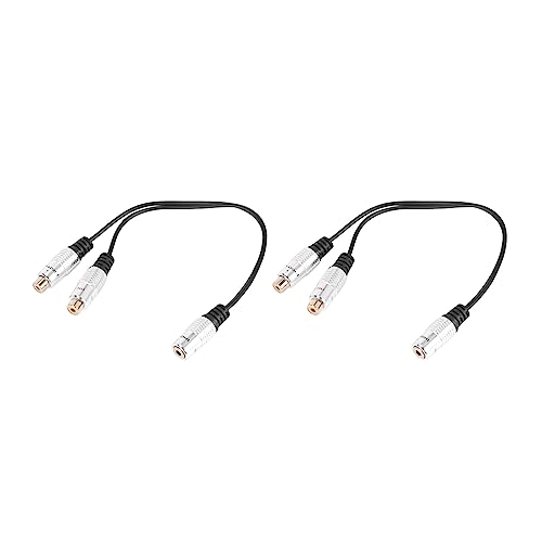 LOLPALONE 2piezas 3.5mm (1/8 Pulg) Jack Estéreo Hembra A 2 Dual Hembra Jack Divisor de Audio Estéreo Cable Adaptador Y para Conector AV Audio/Video 25cm