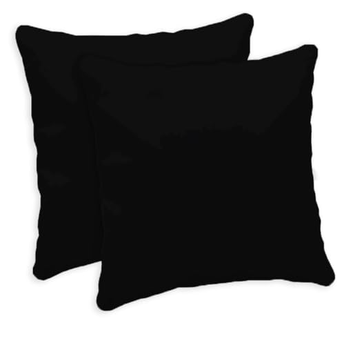 Giovanni Dolcinotti MADE IN ITALY Juego de 2 Fundas de Cojines para sofá de 40 x 40 cm – Fundas Decorativas – 100% algodón Efecto Seda – Fundas con Cremallera Oculta – Negro – Modelo Atlanta