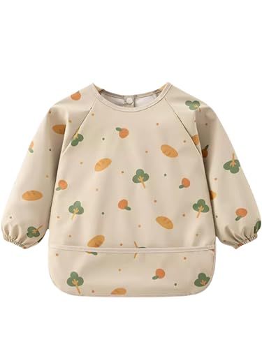Weaning Bib with Long Sleeves & BLW, Soft and Skin-Friendly 