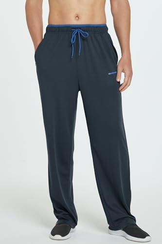 ZENGVEE Men's Sweatpants with Zipper Pockets Open Bottom Athletic Pants for Jogging Workout Gym Running Training4