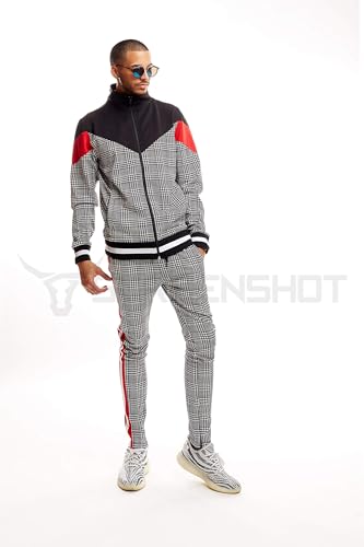 Image of SCREENSHOT Screenshotbrand Mens Hip Hop Slim Fit Track Pants - Athletic Jogger Bottom with Side Taping