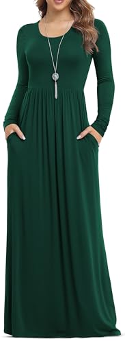 Image of VIISHOW Women's Long Sleeve Loose Plain Maxi Dresses Casual Long Dresses with Pockets
