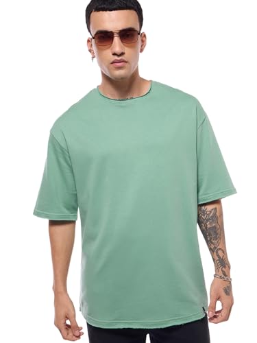 Image of Bewakoof Men's Solid Oversized Fit T-Shirt