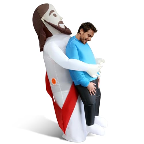 Eyourlife Easter Inflatable Jesus Costume for Adult Blow Up Cosplay Chris Suit Christian Gifts for Men Women Religious Events Inflatable Costumes