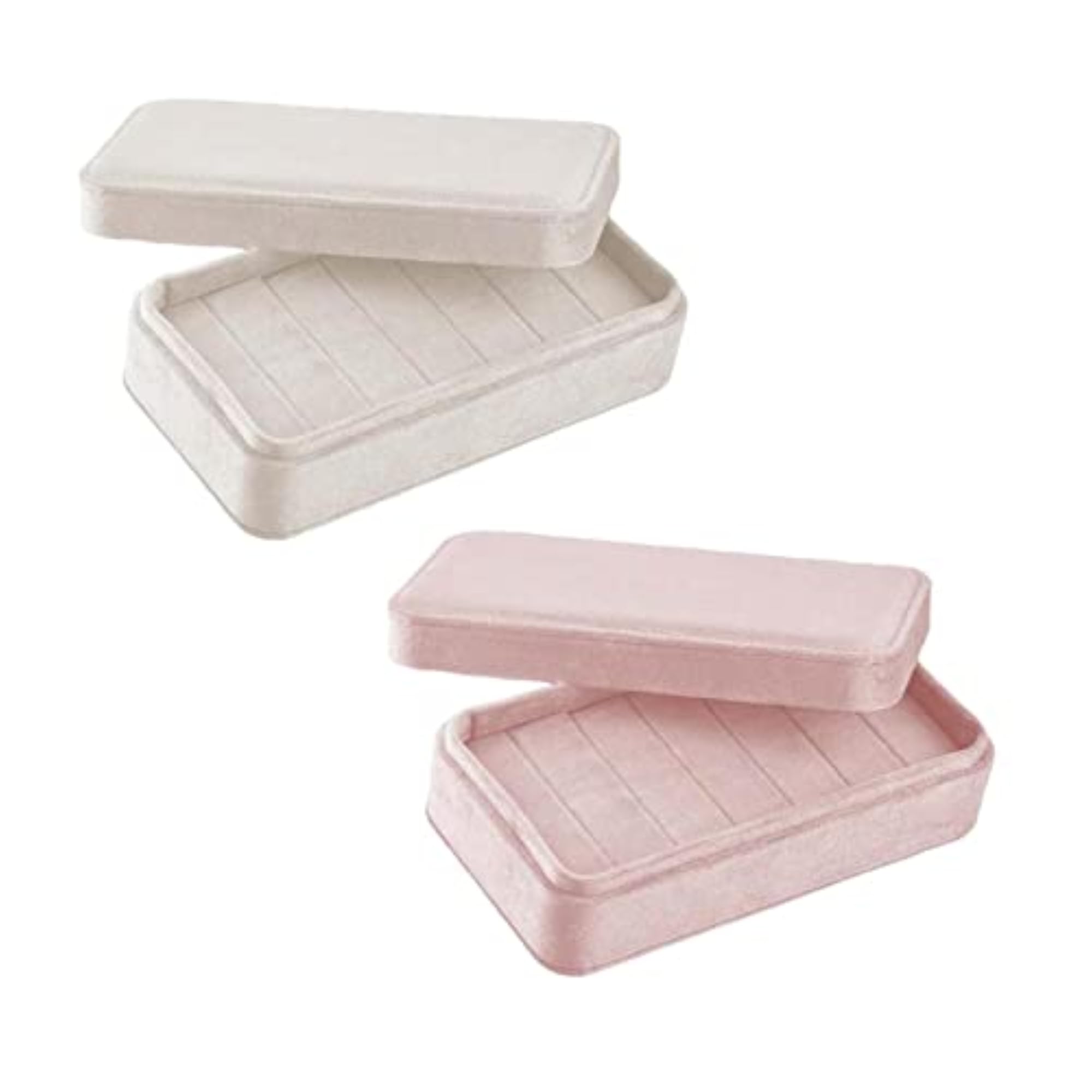 2X Rings Display Holder with Lid for Jewelry Storage