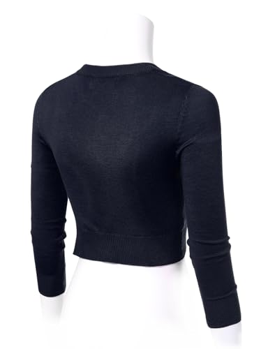 Image of Allsense Women's Cropped Bolero Shrug Cardigan | 3 /4 Sleeve, Button Down, Lightweight Knit Sweater