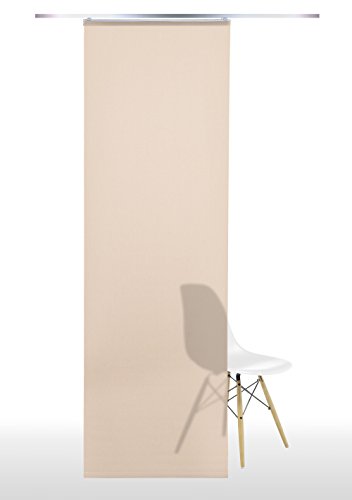 Gardinia 12653 Flächenvorhang Stoff Uni ohne Beschwerungsprofil, 60 x 245 cm, beige