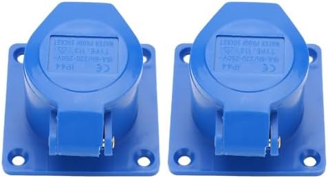 2Pcs Industrial Power Plug Socket Single Phase 3Pin 16A 220-250V IP44 Rated for Industrial Connections