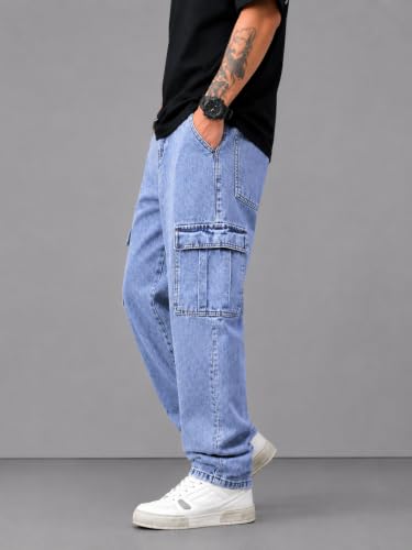 Image of Men's Comfortable Casual Denim Jeans | Men's Solid Straight Fit Jeans | Mid Rise Denim Pants | Regular Fit Stretchable Jeans