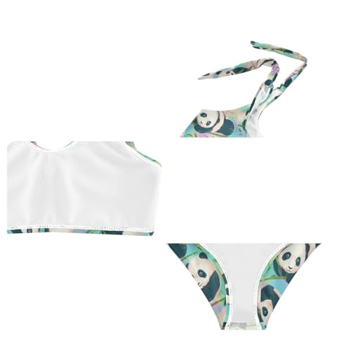 Wusikd Pandas Girls Swimsuits Two Piece Swimwear Bikini Set for for Girls Size 3T4