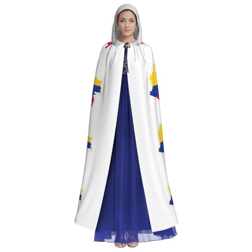 Cape à capuche Colombie pour cosplay Halloween et fêtes de Noël