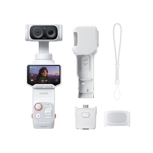 Image of Insta360 Luna Ultra - 8K Vlogging Camera with Dual Leica Lenses, 12x Zoom, 1 inch Sensor, Detachable 2 inch Touchscreen, Triple AI Chip, Pocket Gimbal Camera for Vlog Photography, Stellar White