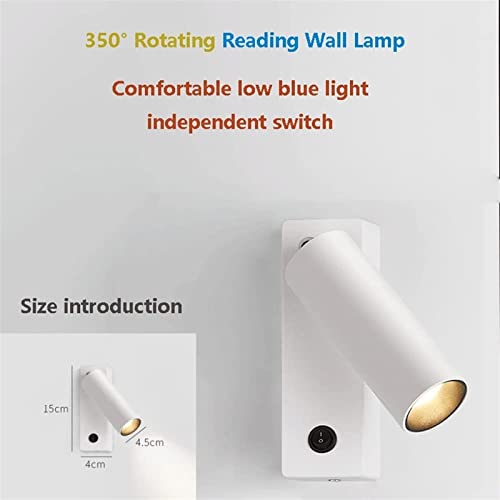 Aplique de pared moderno 5W de diseño elegante con interruptor integrado 7