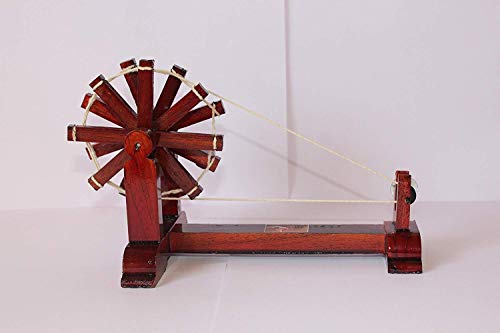 Planet 007 Wooden Charkha Gandhi Charkha Spinning Wheel Home Decor Handicraft Brown Colour #TOP3