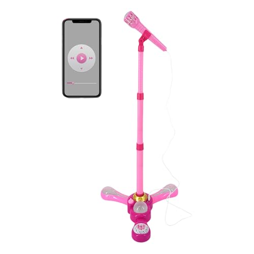 Soporte para micrófono para pequeños | Juguetes inalámbricos con soporte | Micrófono portátil para cantar y música, regalo para niños, niñas, niños, cumpleaños, Navidad, casa, viaje, aula