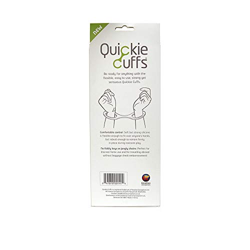 Image of Quickie Cuffs, Flexible Strong Silicone Handcuffs Wrist and Ankle Restraint Toy for Adults. Light, Portable, Soft and Comfortable Accessories, Perfect for Couples Bedroom Roleplay - Large Black