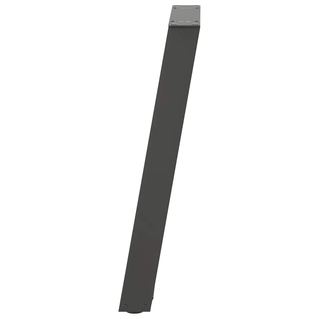 Nogi stołu konsolowego w kształcie litery U 2 szt. antracyt 28 x (72-73) cm stal, malowane proszkowo metalowe nogi stołu z regulowanymi nóżkami poziomującymi, stabilna konstrukcja pochylona 80