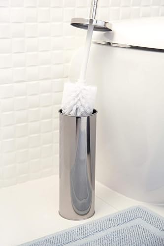 Toilet Brush Holder - Stylish, Practical and Discreet. Includes leak-proof internal plastic liner for cleaning liquids, integrated lid for hygienic storage. (Stainless Steel) - Image 4