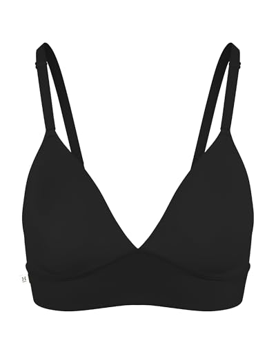 Harper Wilde Bliss Triangle Bralette – Ultra-Soft, Lightweight Bralette for Women with No Cups, No Wires, No Padding Medium, Black