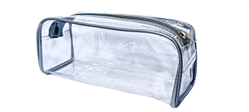 Image of iShine Multipurpose Travel Morning Zipper Pouch for Men and Women Transparent Medium (Pack of 1, Silver)