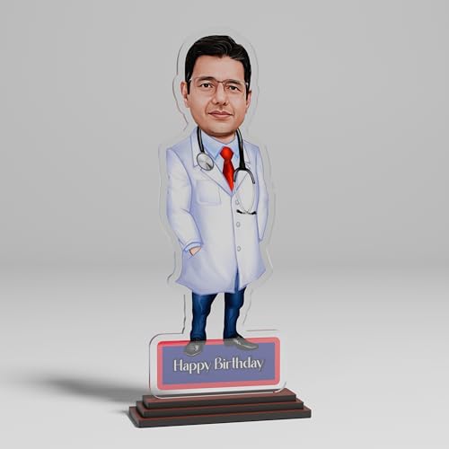 Image of SAVRI Personalized Acrylic Caricature for Doctors - Custom Photo Gift (6x8 inches) - Unique Doctor Appreciation Gift, Clinic & Office Decor, Best Gift for Doctors on Birthdays & Special Occasions