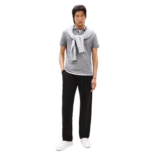 Image of Tommy Hilfiger Men's Short Sleeve Polo Shirts in Slim Fit with Stretch and Organic Pique Cotton