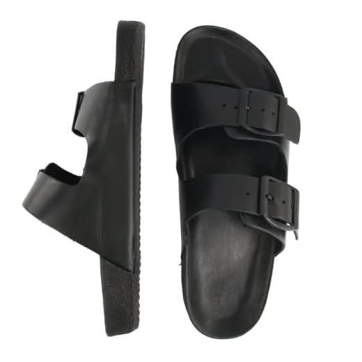 Sandália Chinela Masculina Couro Masculina Anatômica Burly Heads Black Preta Gênero:Masculino;Tamanho:41;Cor:Preto