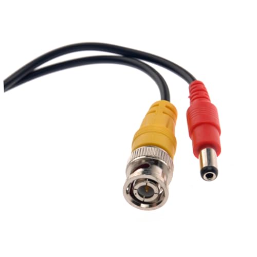 BRIGHTFUFU 10m Bnc Video Power Cable Professional CCTV Surveillance Cord Bnc Video Extension 2.1mm Dc Power Connector Black
