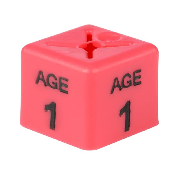 100 x Garment Clothes Marker Size Numbers: Color Size Cubes for Hanger Displays - Organize Wardrobe, Boutique - Various Sizes, Colors Available (Age 1)