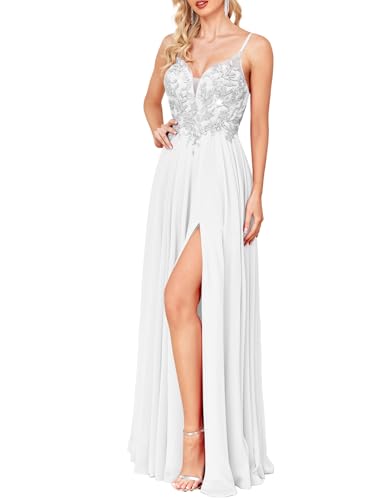 ForElise Beach Wedding Dresses for Bride 2025 Spaghetti Straps Lace Appliques Long Bridal Gown