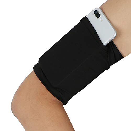 Phone Armband Sleeve for Hiking - Phone Wrist Band Sleeve Arm Bag - Running Sports Arm Strap Wristband Holder Pouch Case for Exercise Workout Climbing Running - L 5.7'' X W 4.7'' - 1PC Pure Black
