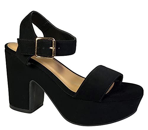 BAMBOO® Women's Chunky Heel Platform Sandal with Quarter Strap