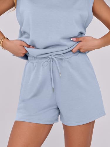 Image of ANRABESS Two Piece Sets for Women 2026 Summer Short Lounge Set Casual Beach Vacation Outfits Spring Sweatsuits Tracksuit