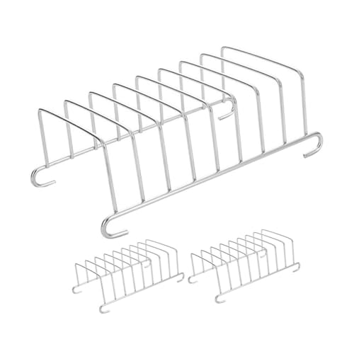 WOONEKY 3 Piezas Estante para Tostar y Secar Platos de Acero Inoxidable Soporte Multifuncional para Tostadas Rejilla para Vajilla y Cuencos Organizador de Cocina Compacto y Resistente
