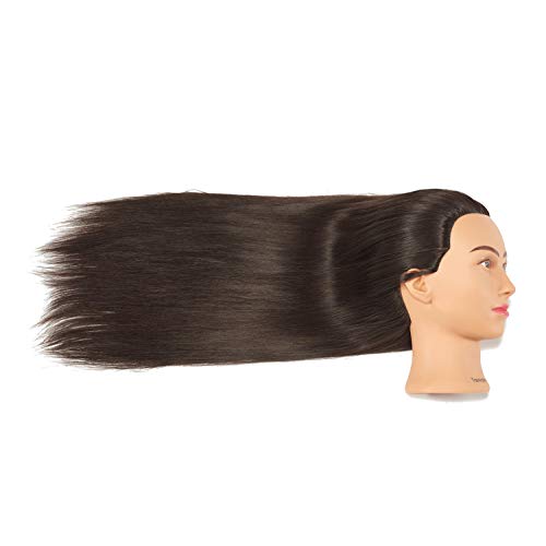 Training Head 26"-28" Mannequin Head Hair Styling Manikin Cosmetology Doll Head Synthetic Fiber Hair Hairdressing Training Model Free Clamp (1908LB0220)