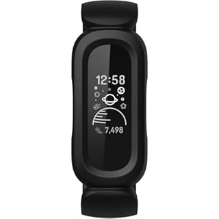 Fitbit Google Fitbit Ace 3 Activity Tracker for Kids 6+, Black/Racer Red, One Size (Renewed)