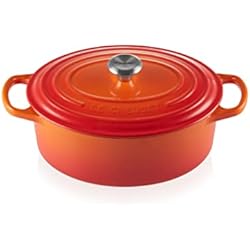 Cazuelas Le Creuset Las Mejores Ofertas Le Creuset Cocotte oval de hierro fundido, 27 cm, 4, 1 L, Todas Las Fuentes de Calor incluso inducción, Volcanico, 27 cm, 21178270902430