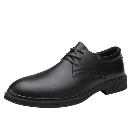 Men's Leather Casual Shoes Large Size Work Stitching Business Lace up