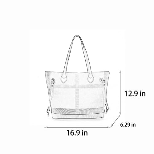 Spacious Large Capacity Luxury Women's Chequered Cross-Body Bag Canvas and Faux Leather Commuter Travel Tote2