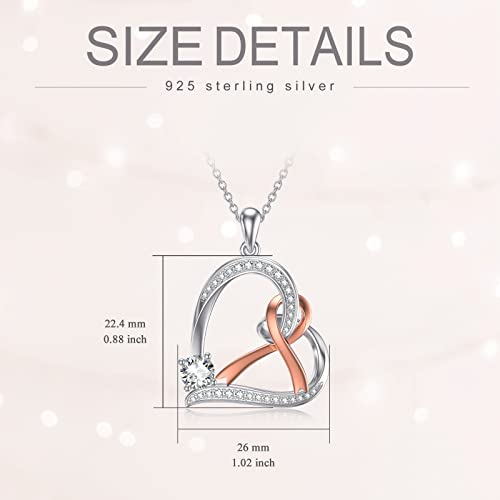 Wtyim 1Ct Moissanite Breast Cancer Survivor Necklace For Women 14K Gold Plated S925 Silver Moissanite Heart Pendant Necklace Mother's Day Birthday Christmas Gifts For Her Mom Wife Girlfriend #TOP3