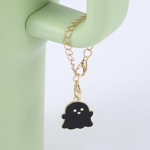 2 Inch Black Enamel Ghost Charm Chain for Halloween Tumbler Cup Decors - image 3