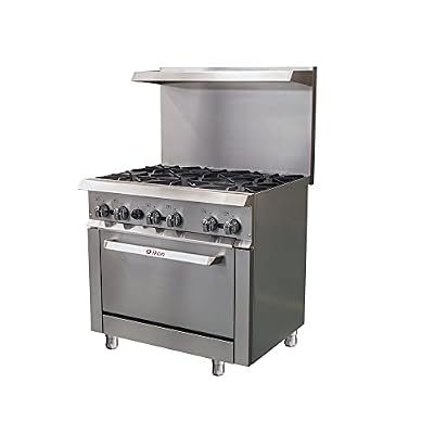 IKON IR-6-36 35.9' 6 Burner Commercial Gas Range Stove with One Static Oven