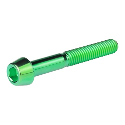 Image of Titanium Ti Bolt M5x9 16 18 20 25 30 35 40 45 50 55 60mm Tapered Head Screws Pack of 4 (M5x40mm, Green)