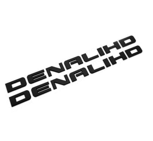 Image of 2X Denali HD Side Door Tailgate Letter Nameplate Emblem Badge 3D Replacement for Denali (Matte Black)