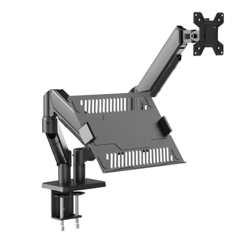 Image of Height Adjustable Monitor Stand with Laptop Notebook Stand Monitor Mount for 13'-27'' Screen | Tilt Swivel