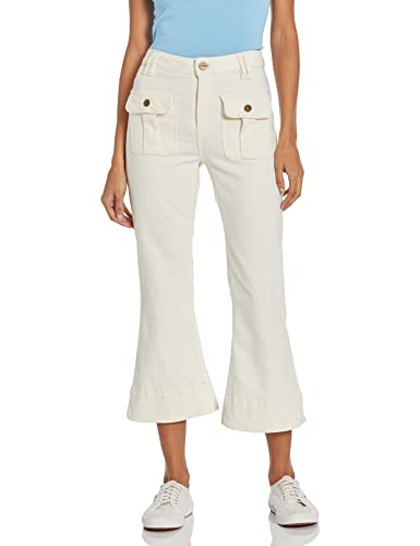 Lola Jeans womens Lola High Rise Flare Jeans, Ivory, 6 US