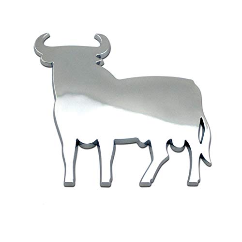 NBKLSD Placa de Acero Inoxidable de plástico 3D Placa de Acero Inoxidable Etiqueta engomada de Toro de Metal Personalizado (Color Name : Chrome)